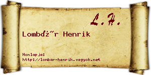Lombár Henrik névjegykártya
